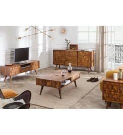 Stolik pod TV Komodo Mystic Living 140 cm drewno sheesham*Invicta Interior - przedsprzedaż Clearance