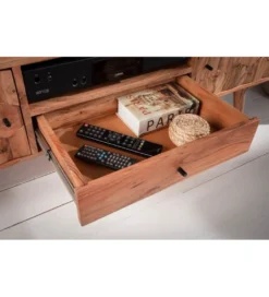 Stolik pod TV Komodo Mystic Living 140 cm drewno akacja*Invicta Interior Hot