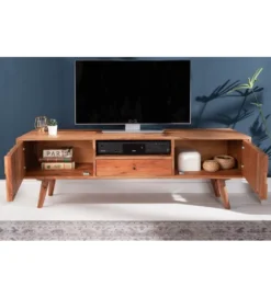 Stolik pod TV Komodo Mystic Living 140 cm drewno akacja*Invicta Interior Hot
