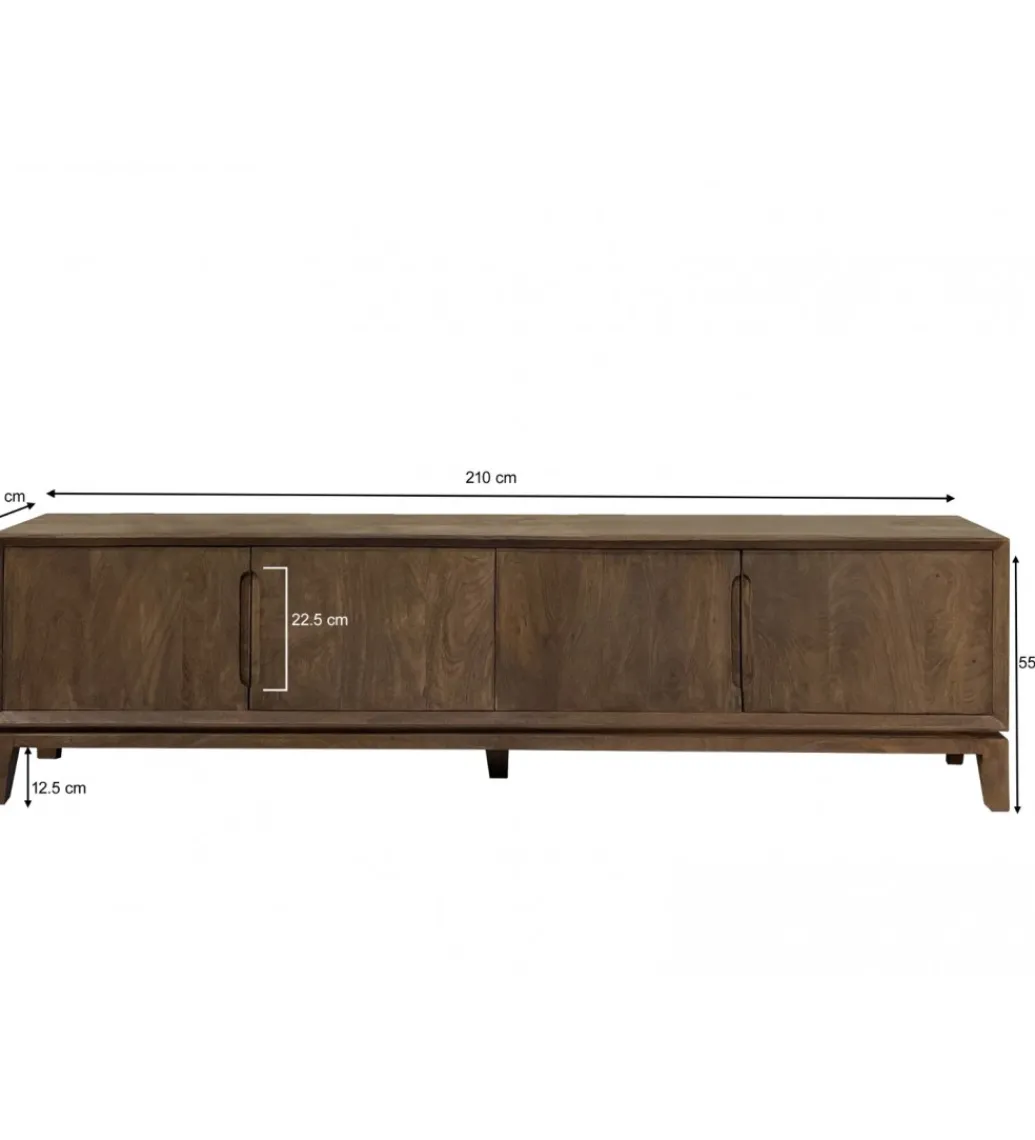 Stolik pod TV KORTE 210 cm drewno mango brąz*LF-Design New