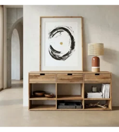 Stolik pod TV KURAN 140 cm drewno teak*Zona-Design Clearance