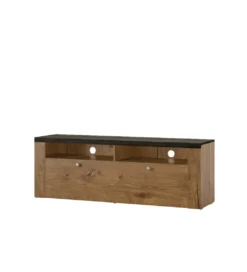 Stolik pod TV LARONA 140 cm o wybarwieniu dąb lefkas z kolorem touchwood*Helvetia