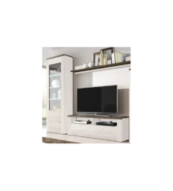 Stolik pod TV LARONA 140 cm o wybarwieniu Sonoma Trufel z kolorem Sibiu Larche*Helvetia Outlet