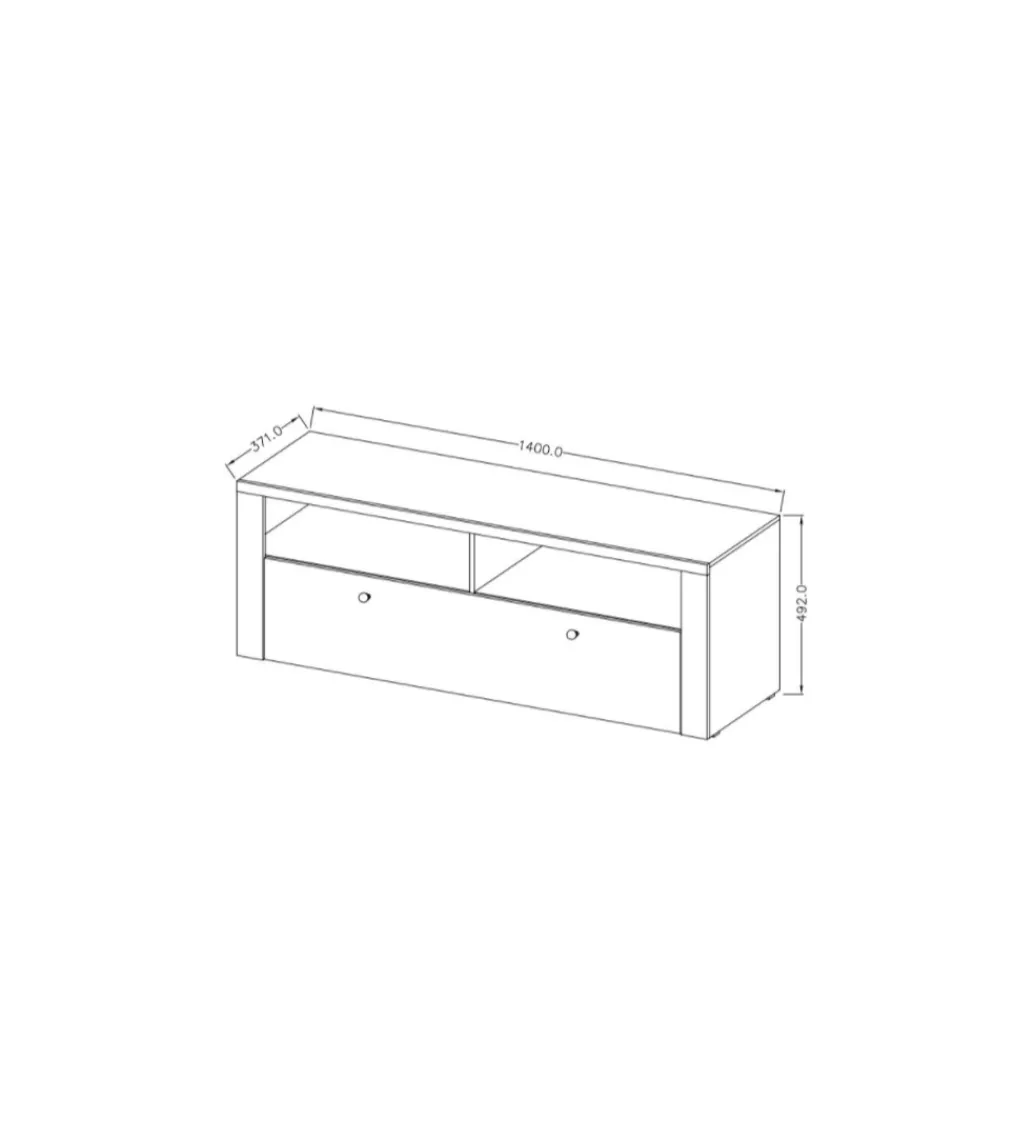 Stolik pod TV LARONA 140 cm o wybarwieniu Sonoma Trufel z kolorem Sibiu Larche*Helvetia Outlet