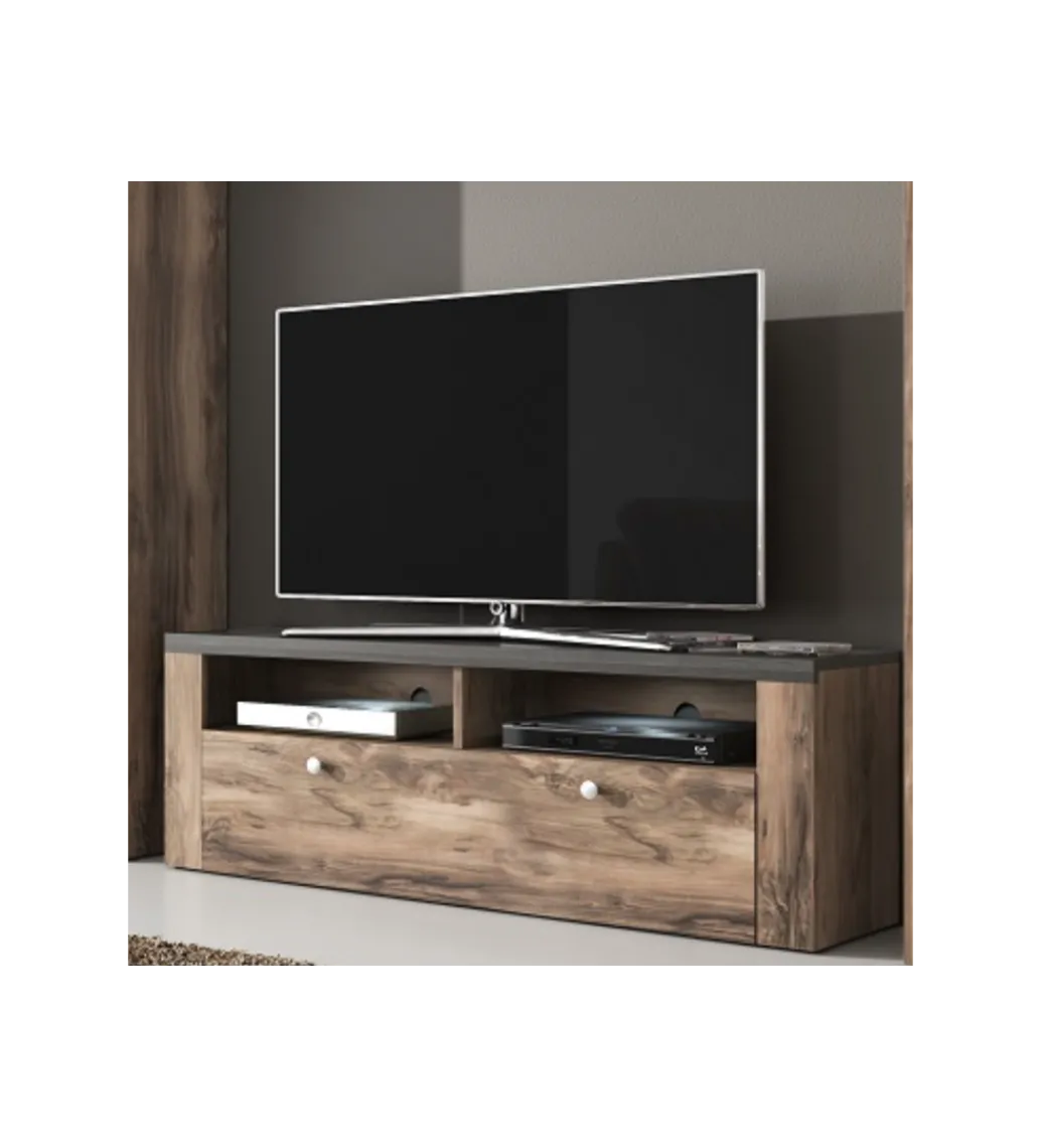 Stolik pod TV LARONA 140 Cm O Wybarwieniu Satin Nussbaum z kolorem Touchwood*Helvetia Online