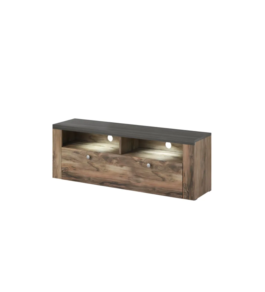Stolik pod TV LARONA 140 Cm O Wybarwieniu Satin Nussbaum z kolorem Touchwood*Helvetia Online