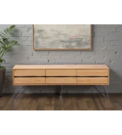 Stolik pod TV LIVING EDGE 160 cm kolor drewno dębu*Invicta Interior Best