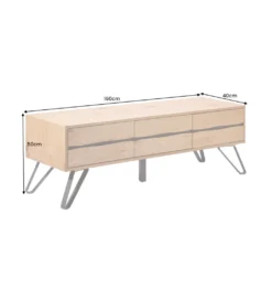 Stolik pod TV LIVING EDGE 160 cm kolor drewno dębu*Invicta Interior Best