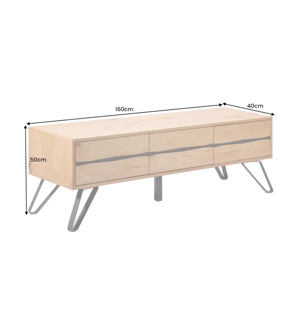Stolik pod TV LIVING EDGE 160 cm kolor drewno dębu*Invicta Interior Best