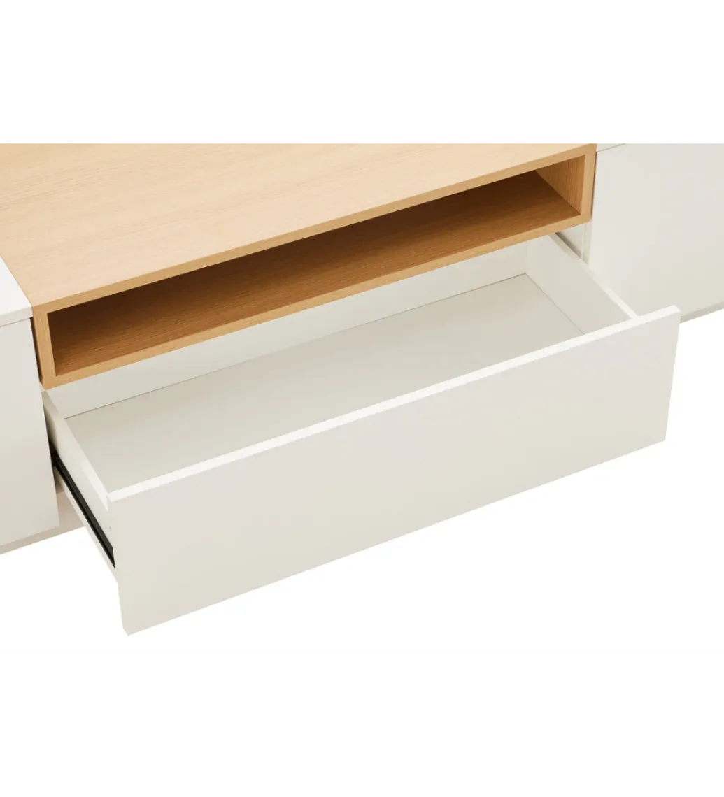 Stolik pod TV LOFT 160 cm biało naturalna*Invicta Interior Hot
