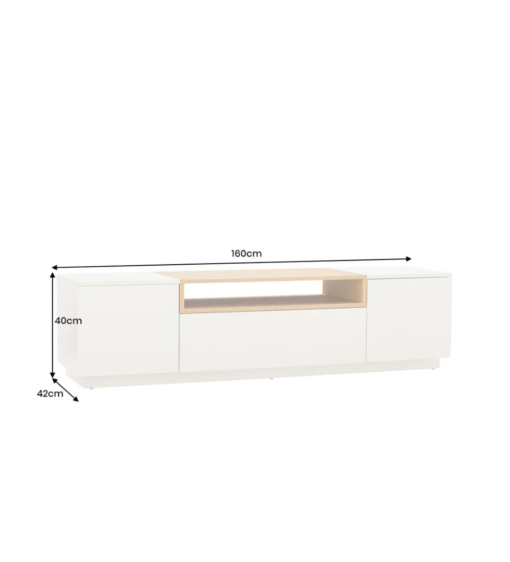 Stolik pod TV LOFT 160 cm biało naturalna*Invicta Interior Hot