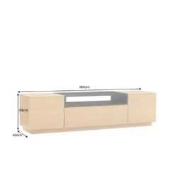 Stolik pod TV LOFT 160 cm naturalna czarna*Invicta Interior Online
