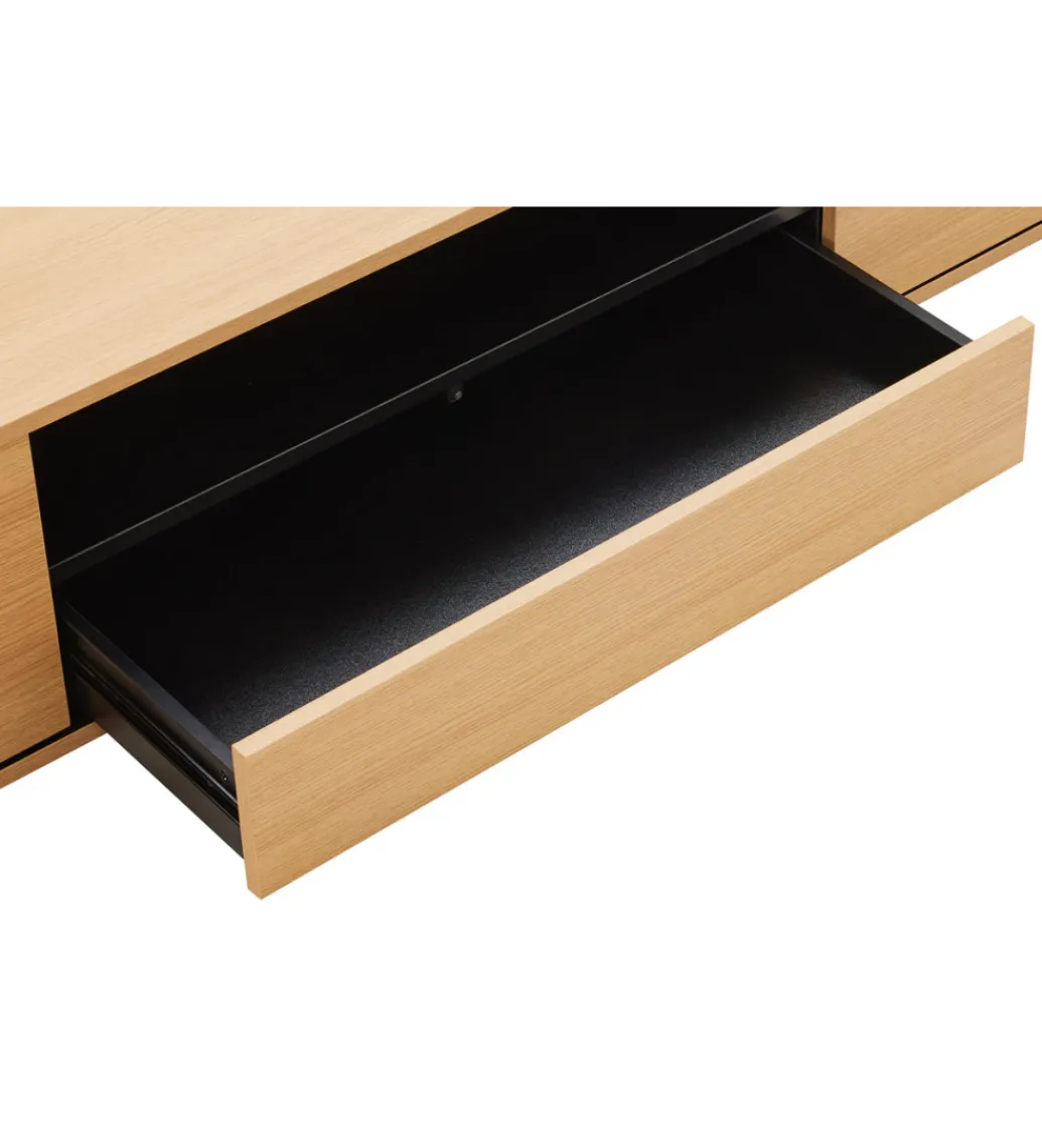 Stolik pod TV LOFT wiszący 150 cm naturalno czarna*Invicta Interior Clearance