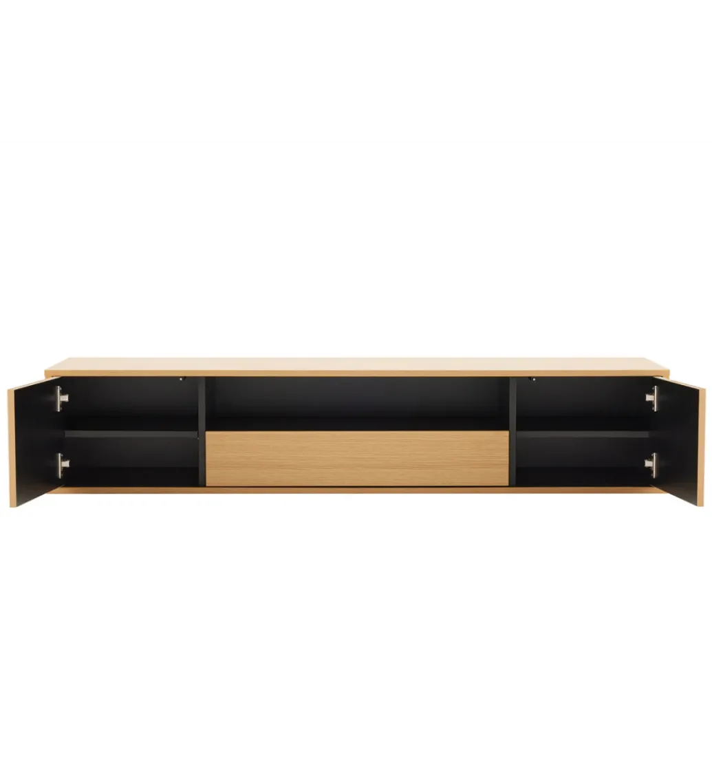 Stolik pod TV LOFT wiszący 150 cm naturalno czarna*Invicta Interior Clearance