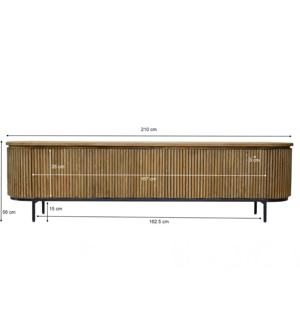Stolik pod TV LUSAN 210 cm drewno teak*LF-Design Best