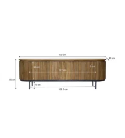 Stolik pod TV LUSAN 170 cm drewno teak*LF-Design