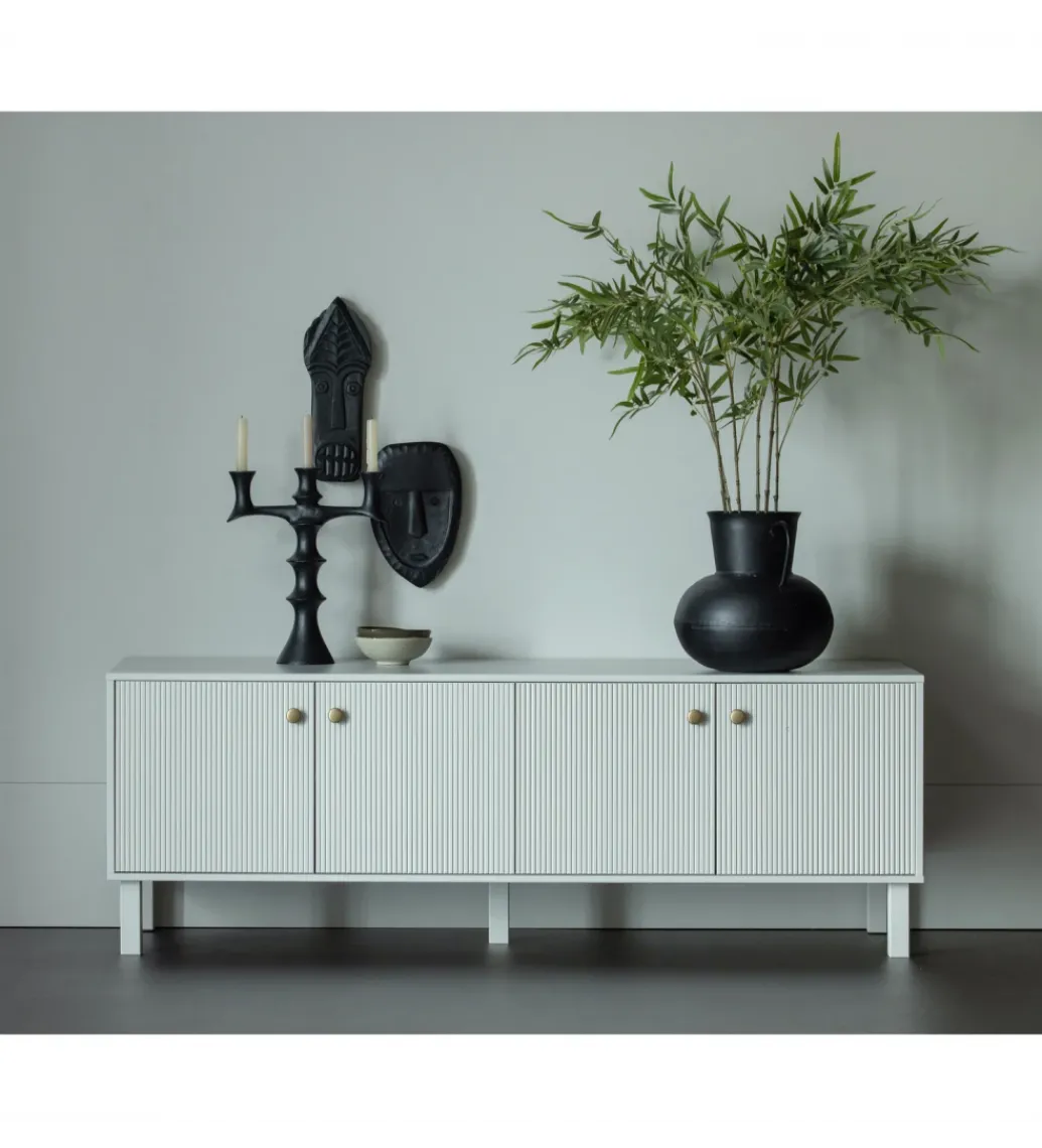 Stolik pod TV MADU 160 cm drewno sosny szary*WOOOD Hot
