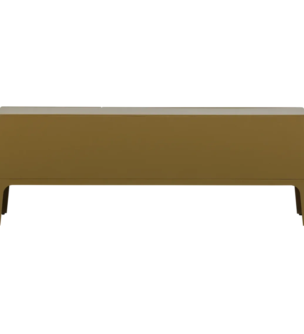 Stolik pod TV MERGE 160 cm drewno eukaliptusa miodowy odcień*WOOOD Discount