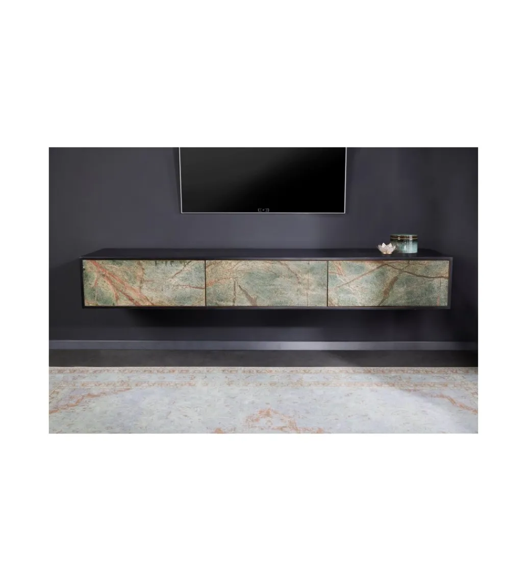 Stolik pod TV MONTANAS 200 cm drewno akacja czarny*Invicta Interior Best