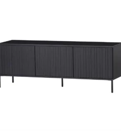 Stolik pod TV NEW GRAVURE 150 cm drewno sosny czarny*WOOOD Best