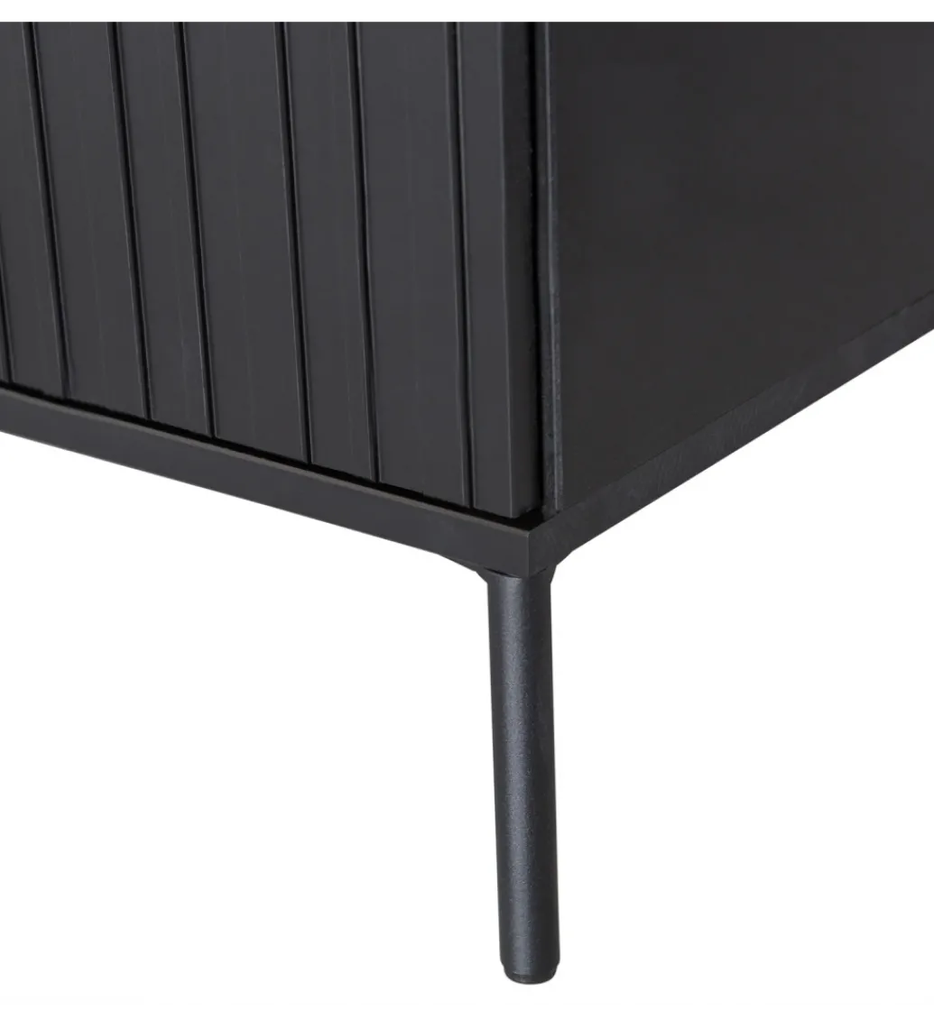 Stolik pod TV NEW GRAVURE 100 cm drewno sosny czarny*WOOOD Hot