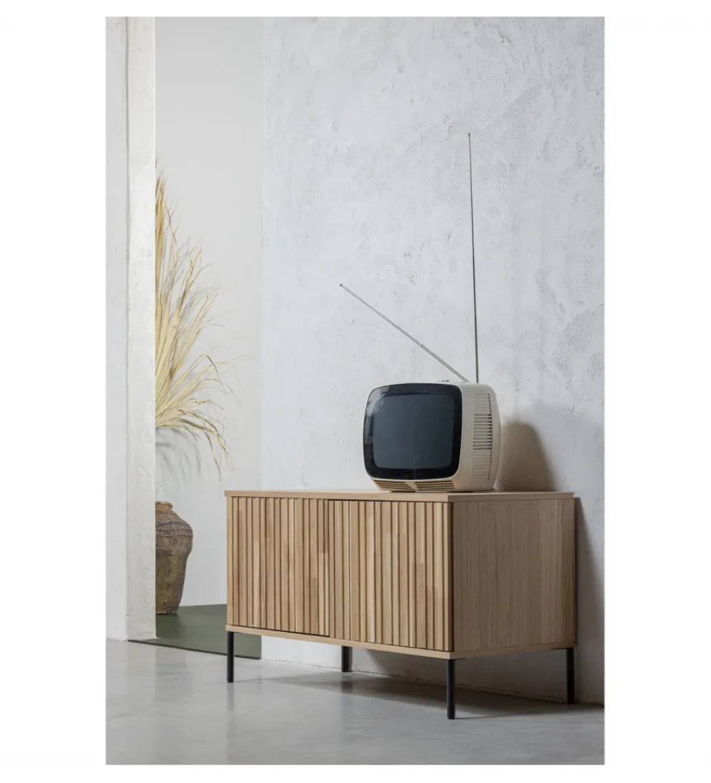 Stolik pod TV NEW GRAVURE 100 cm drewno dębu naturalny*WOOOD Hot