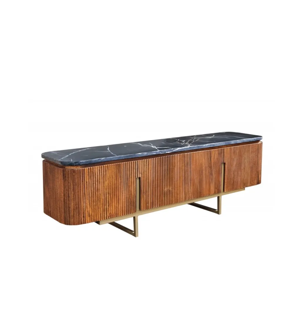 Stolik pod TV NIGATA 160 cm drewno mango brąz*Invicta Interior Best