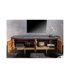 Stolik pod TV NIGATA 160 cm drewno mango brąz*Invicta Interior Best