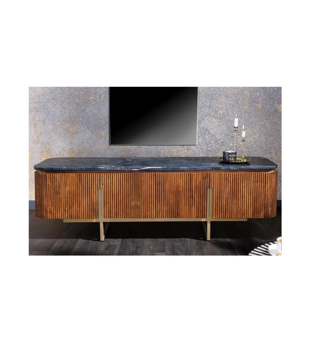 Stolik pod TV NIGATA 160 cm drewno mango brąz*Invicta Interior Best