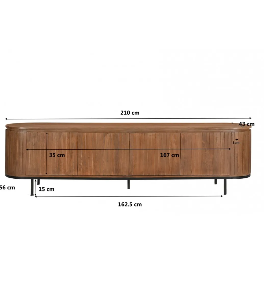 Stolik pod TV NOORK 210 cm drewno mango*LF-Design New