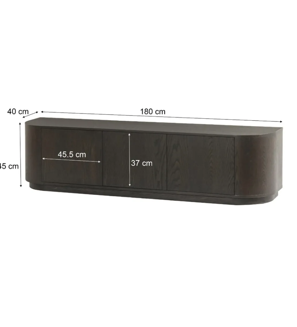 Stolik pod TV NOVERO 180 cm ciemnobrązowy*LF-Design Online