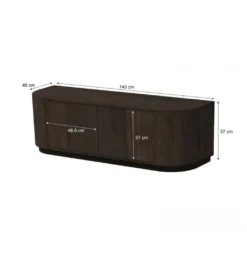 Stolik pod TV NOVERO 140 cm ciemny brązowy*LF-Design Online