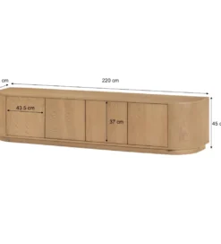 Stolik pod TV NOVERO 220 cm naturalny*LF-Design