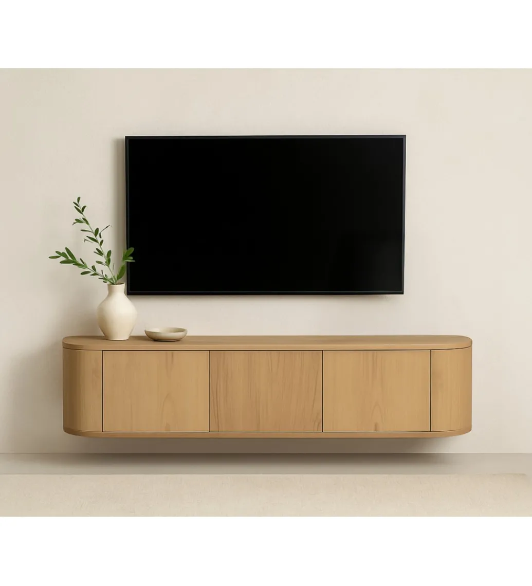 Stolik pod TV NOVERO ZWEVEND 180 cm naturalny*LF-Design Clearance
