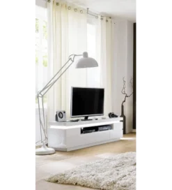 Stolik pod TV OCEAN 175 cm biały z oświetleniem*MCA New