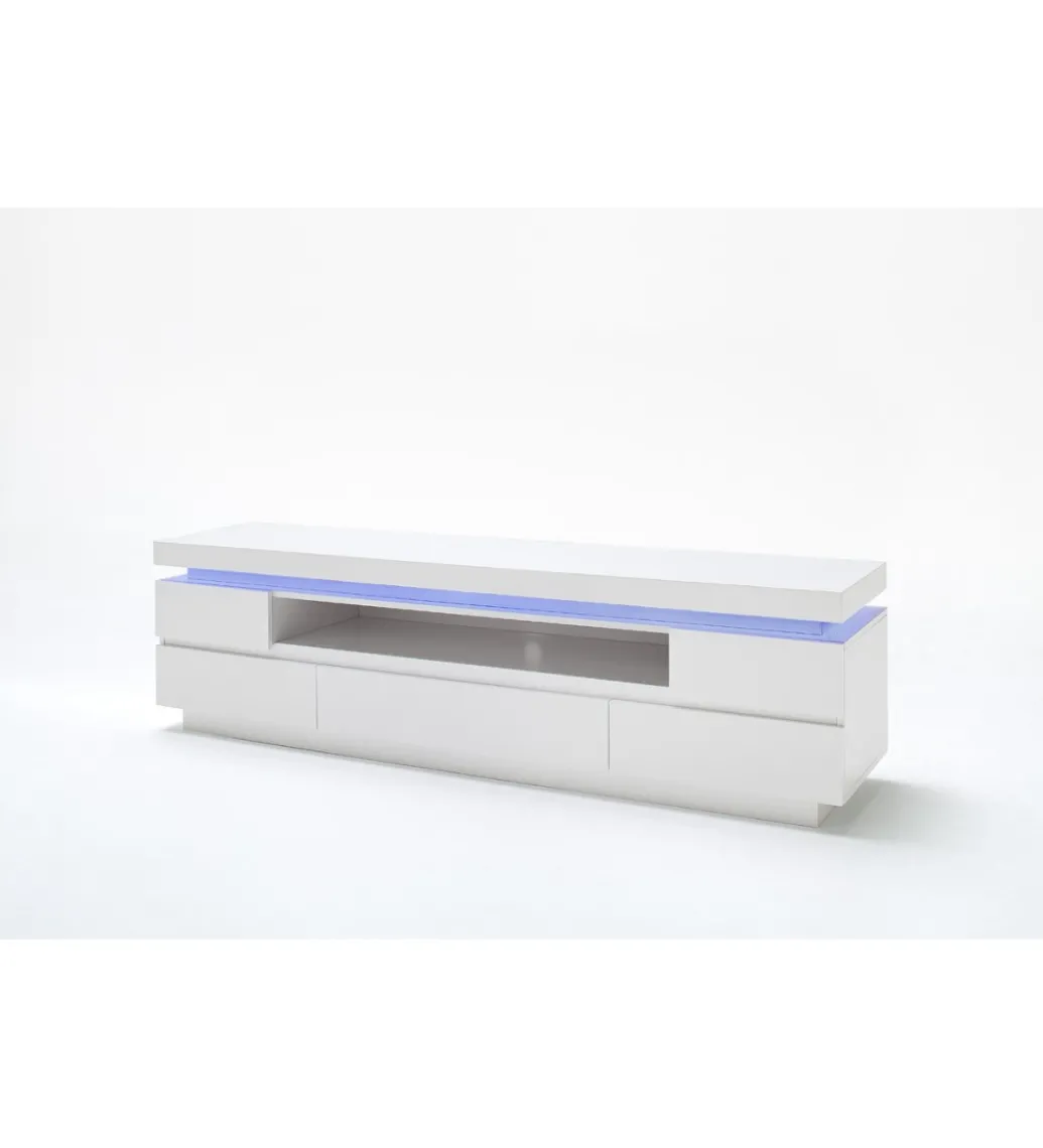 Stolik pod TV OCEAN 175 cm biały z oświetleniem*MCA New