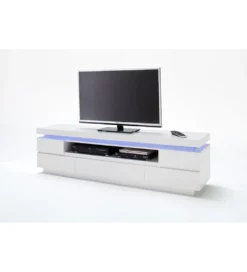 Stolik pod TV OCEAN 175 cm biały z oświetleniem*MCA New