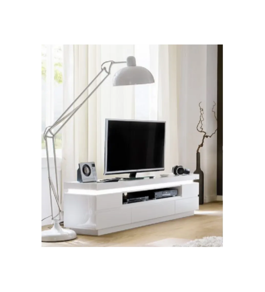Stolik pod TV OCEAN 175 cm biały z oświetleniem*MCA New