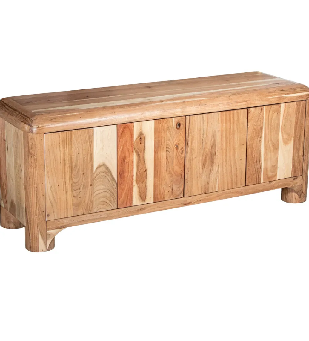 Stolik pod TV OHALDA 140 cm drewno akacja*Exclusivas Clearance