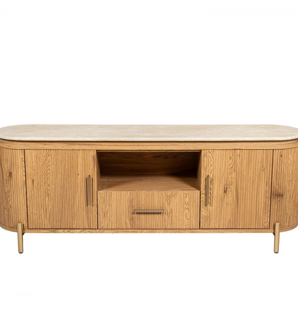Stolik pod TV PAPATU 160 cm kolor dębu efekt marmuru*Exclusivas Clearance