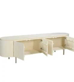 Stolik pod TV PATOU 210 cm jasnobeżowy drewno mango*LF-Design
