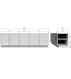 Stolik pod TV PENCIL drewno sosny mist*WOOOD Outlet