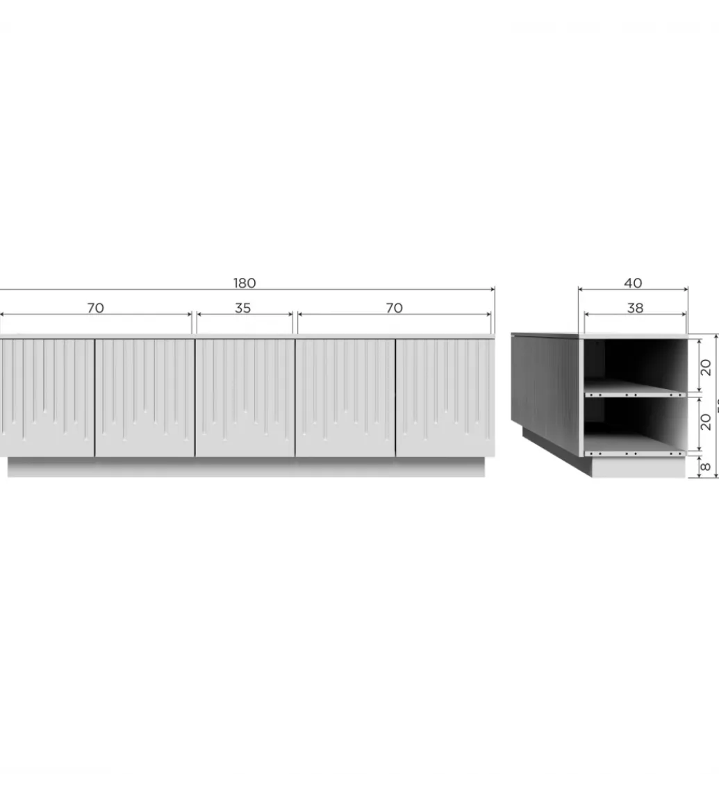 Stolik pod TV PENCIL drewno sosny mist*WOOOD Outlet