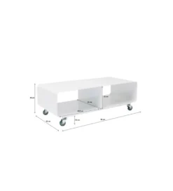 Stolik pod TV PORTABLE 90 cm biały*KARE New