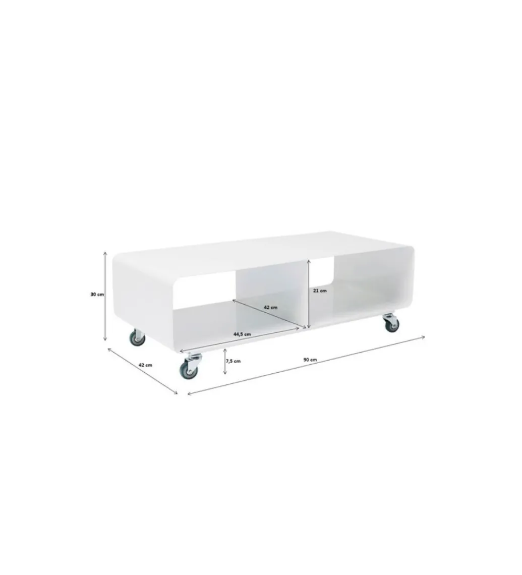 Stolik pod TV PORTABLE 90 cm biały*KARE New