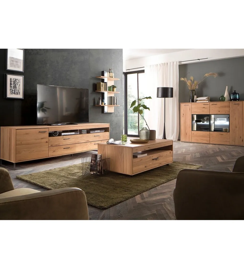 Stolik pod TV PORTLAND 224 cm dębowy*MCA Online