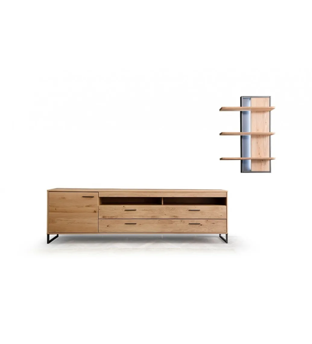 Stolik pod TV PORTLAND 224 cm dębowy*MCA Online