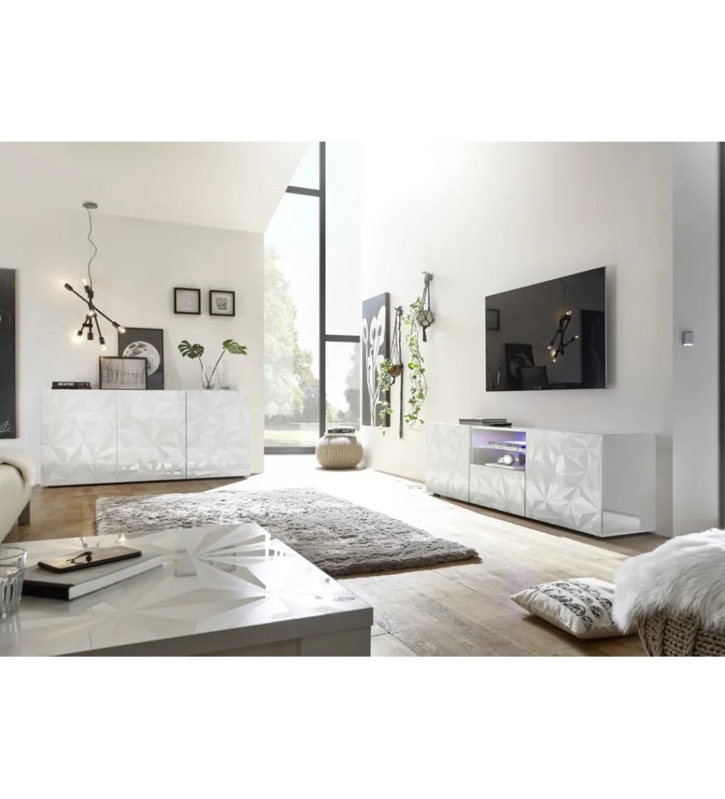 Stolik pod TV PRISMA 180 cm biały*MCA Linia Włoska New