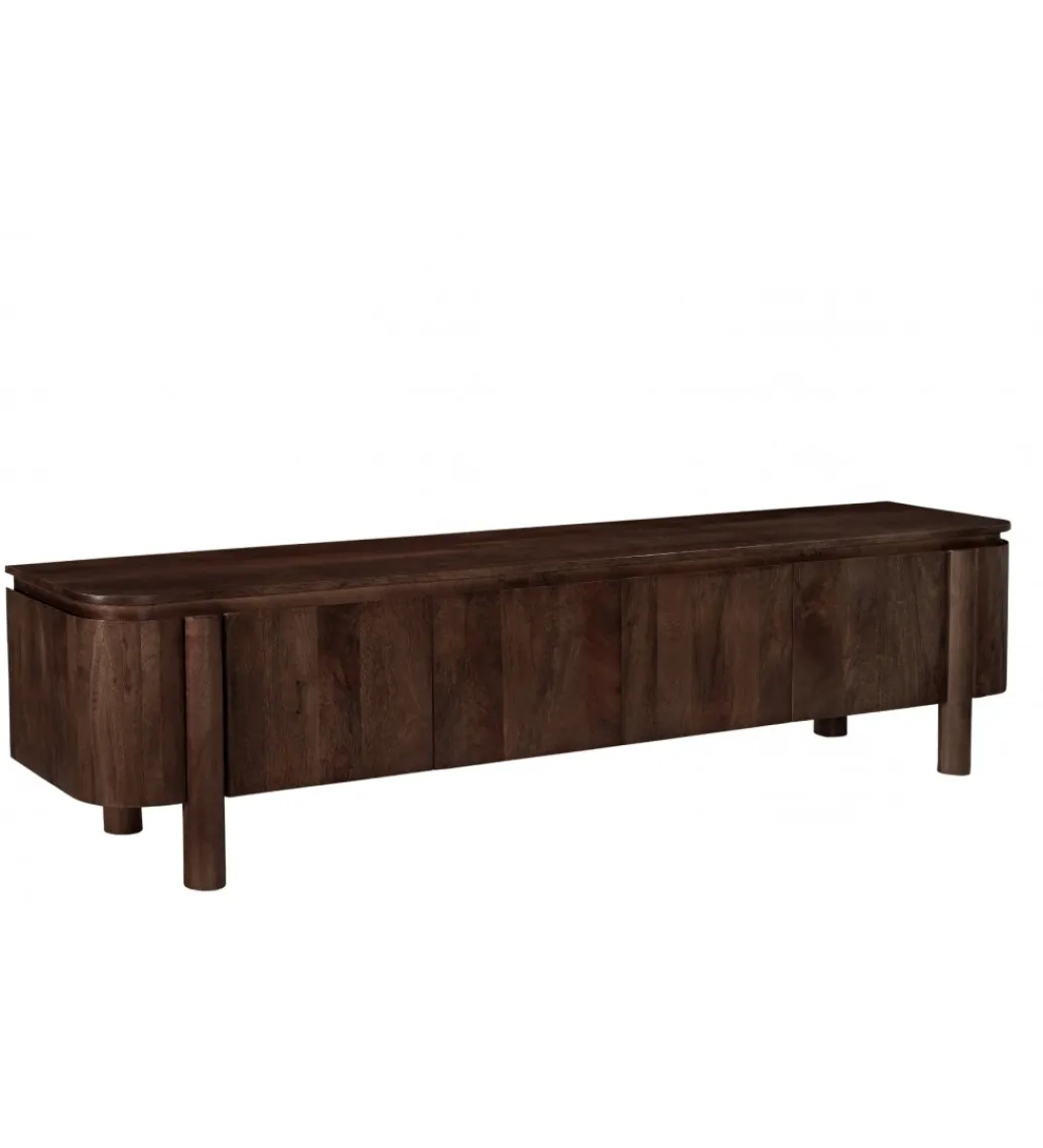 Stolik pod TV SALANO 210 cm drewno mango brązowego*LF-Design Discount