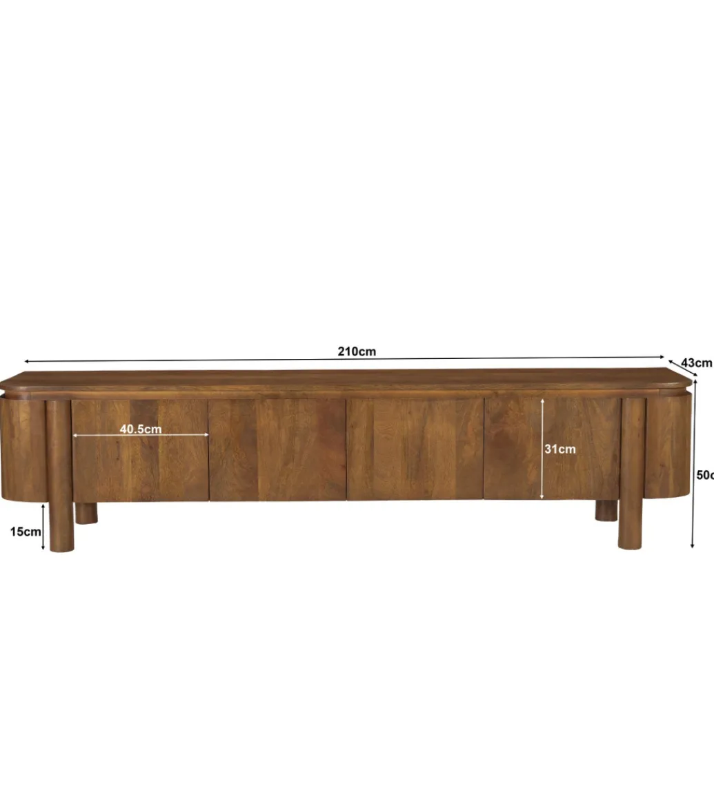 Stolik pod TV SALANO 210 cm drewno mango naturalna*LF-Design Clearance